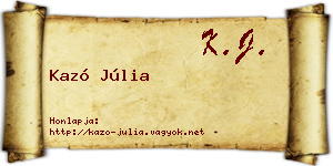 Kazó Júlia névjegykártya