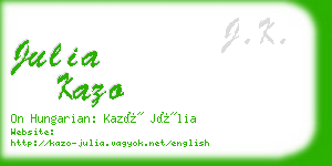 julia kazo business card